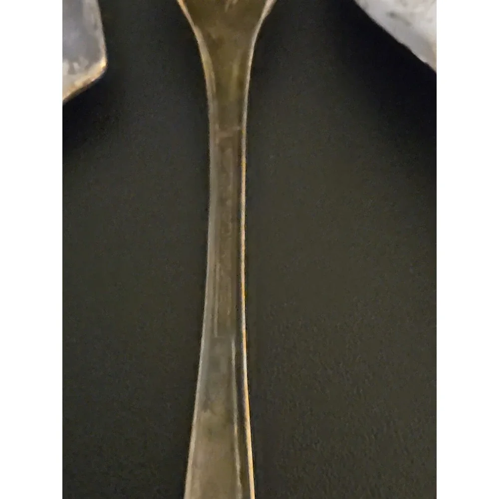 Lot Of 6 Various Silverplated Flatware Spoons Forks w 2‎ Stainless Steel Spoons